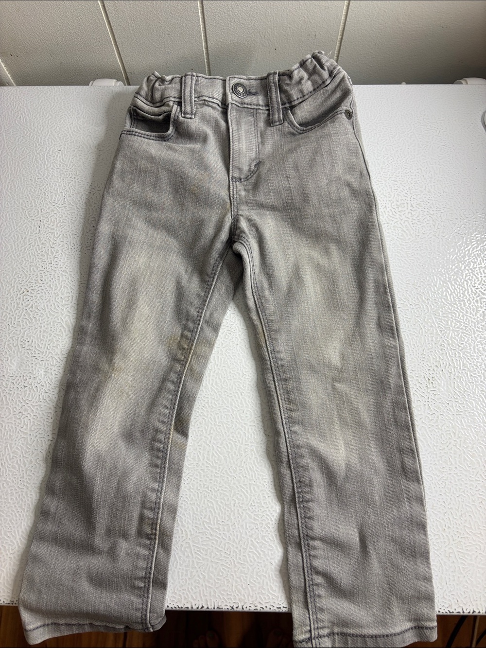 395 - Little Boys Light Gray Slim Jeans